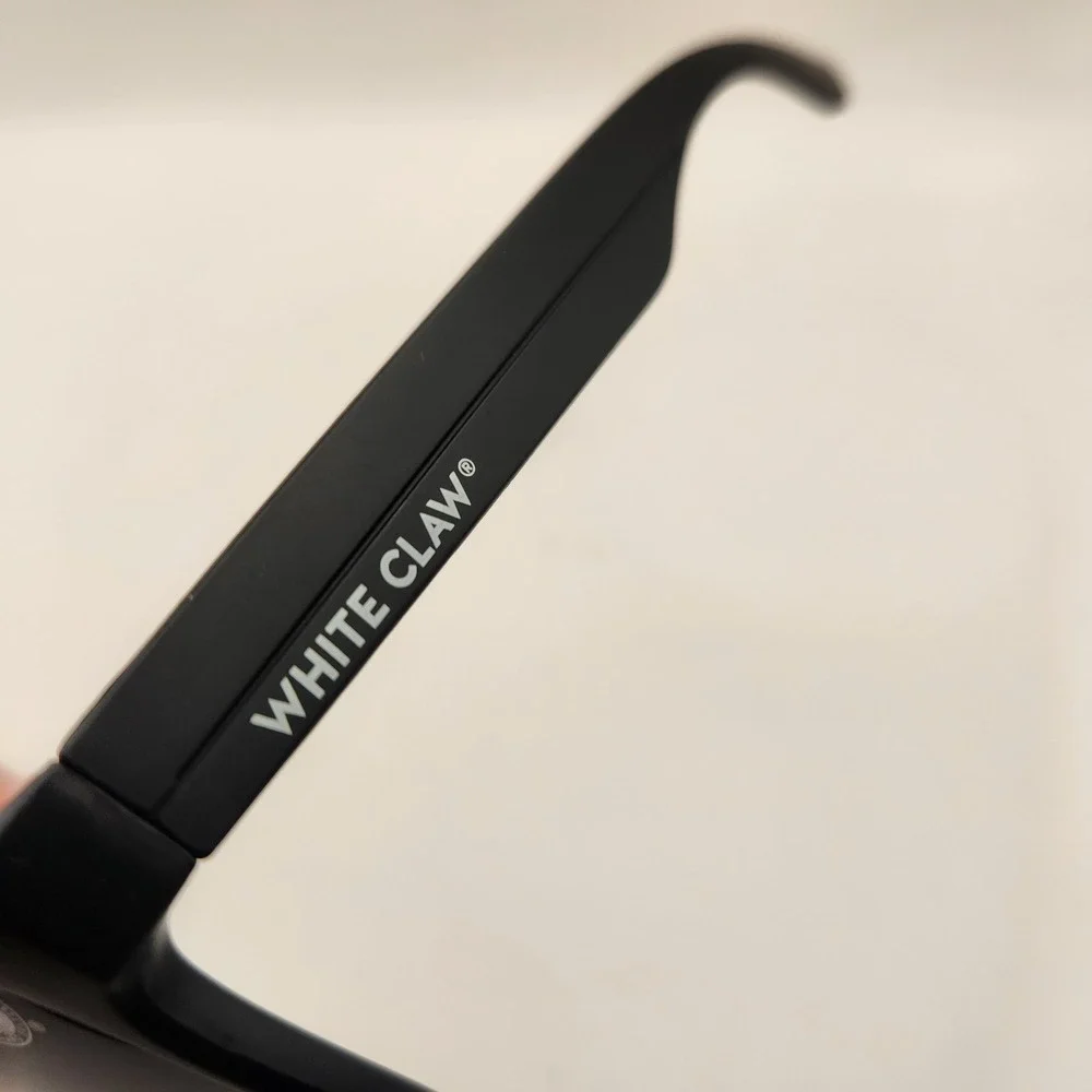 New White Claw Hard Seltzer Sunglasses UV 400 Protection Black Promo Logo